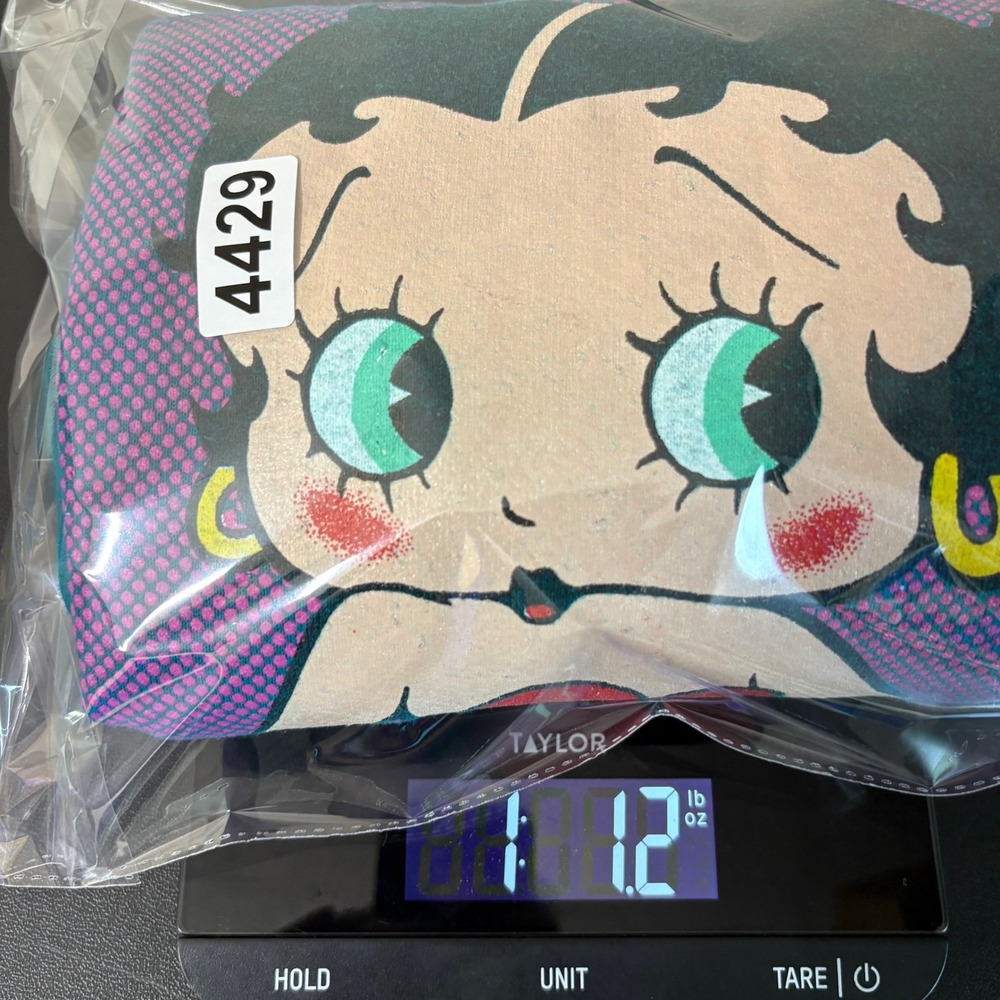 Vintage 1993 Betty Boop Freeze Teal Heart Graphic Sweatshirt Double Sided OSFA - Picture 10 of 10